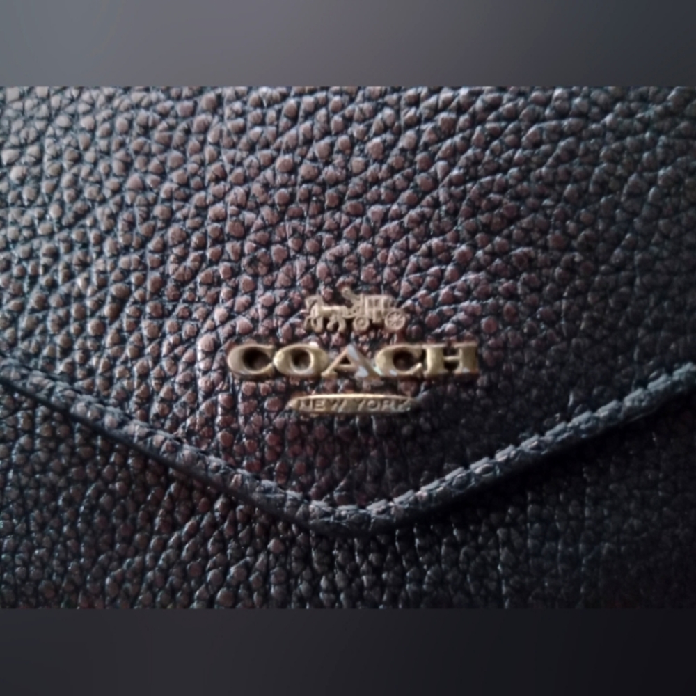 Coach: Metallic & Black trifold wallet